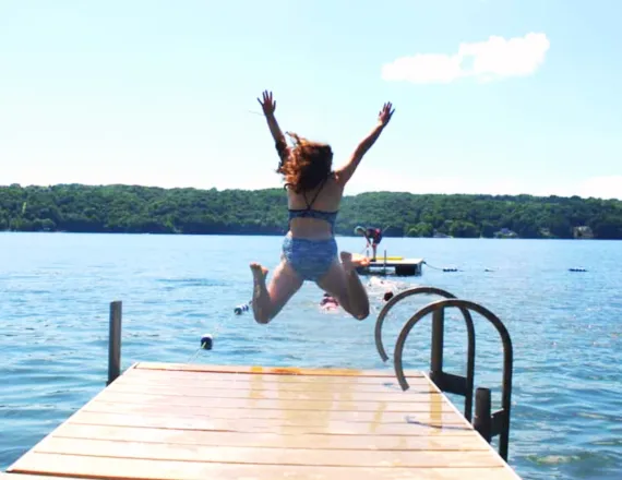 running off of the dock